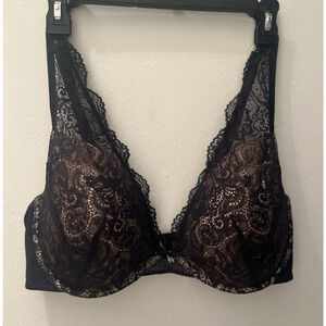 Third Love Black Lace Full Bra Full Coverage Lined Underwire 38E
